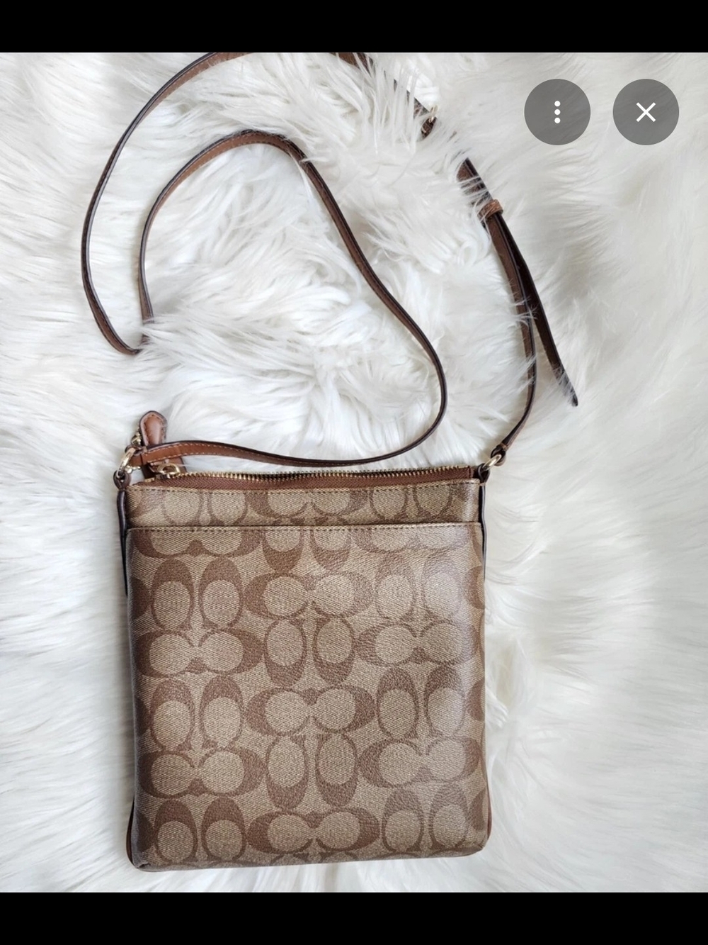 Coach Brown Signature Canvas Crossbody - Picture 2 of 3
